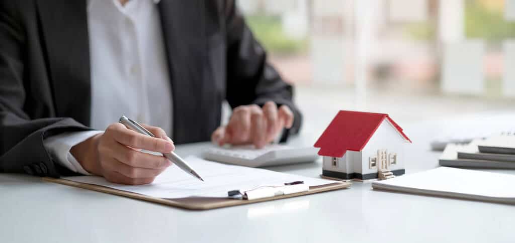 A lender checking a home loan pre-approval application