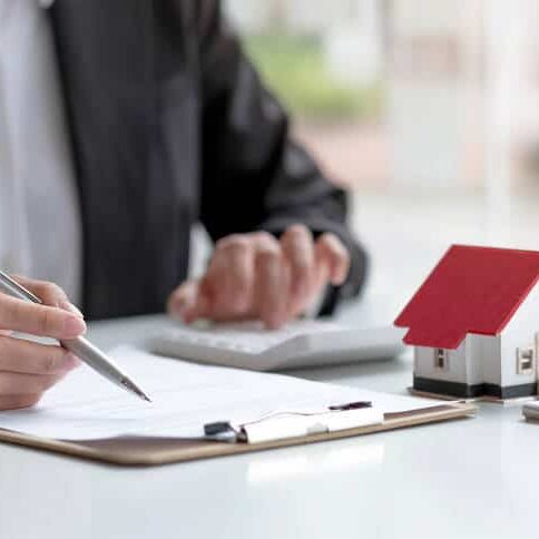 A lender checking a home loan pre-approval application