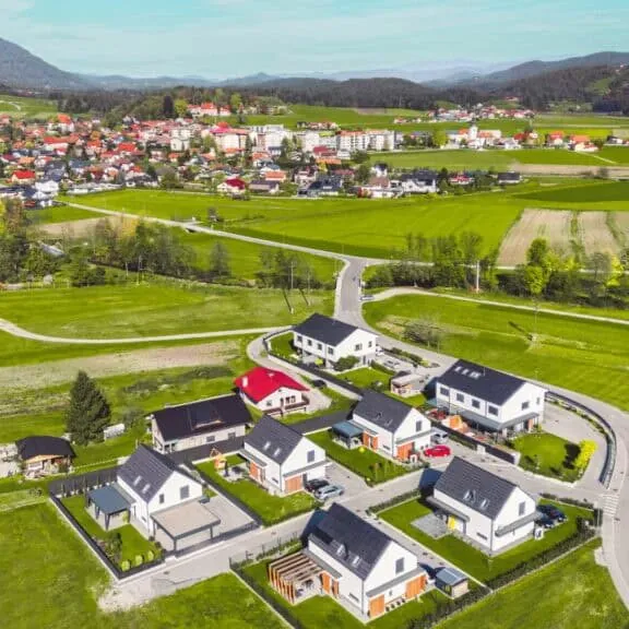 Top view of a property development site